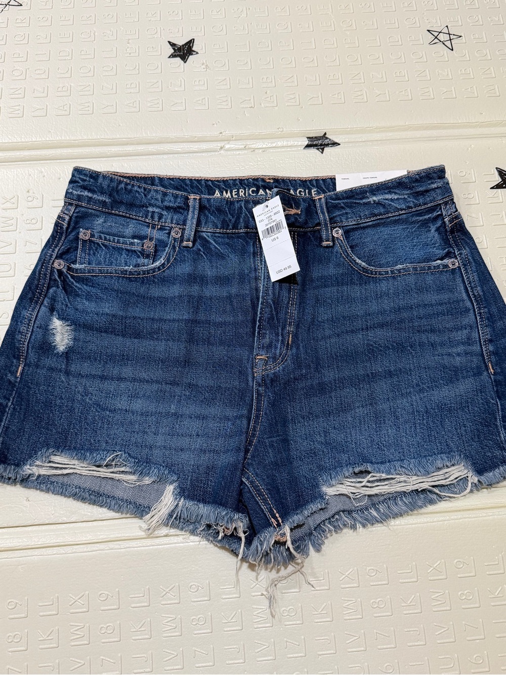 American Eagle Outfitters Navy Distressed Denim Cutoff Shorts